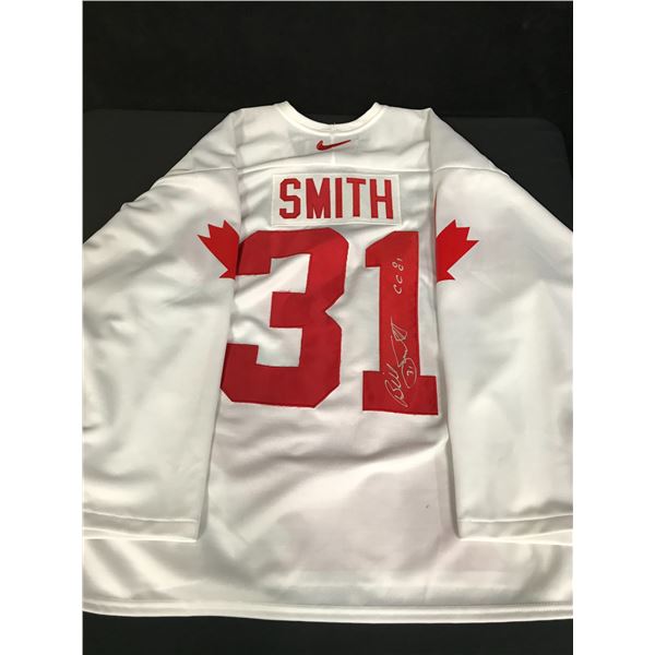 BILLY SMITH SIGNED NIKE TEAM CANADA HOCKEY JERSEY PASTIME COA