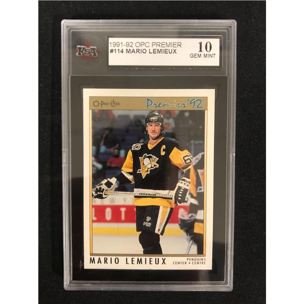 1991-92 OPC PREMIER #114 MARIO LEMIEUX (10 GEM MINT)