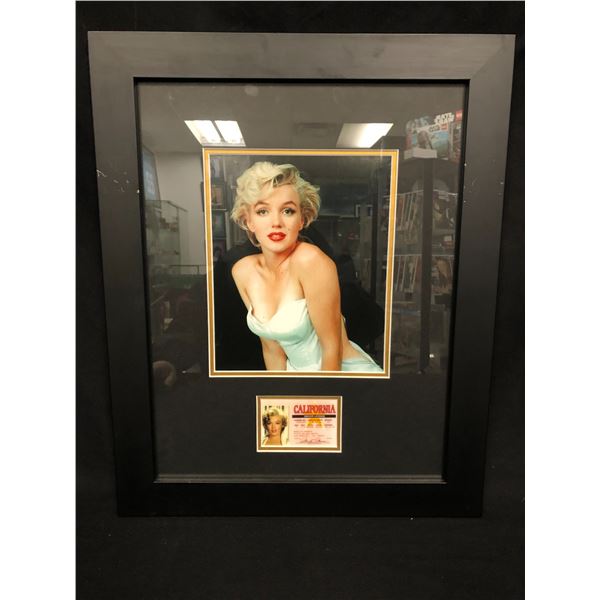 MARILYN MUNROE CUSTOM FRAMED DRIVERS LICENSE DISPLAY (FACSIMILE)