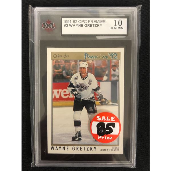 1991-92 OPC PREMIER #3 WAYNE GRETZKY (10 GEM MINT)