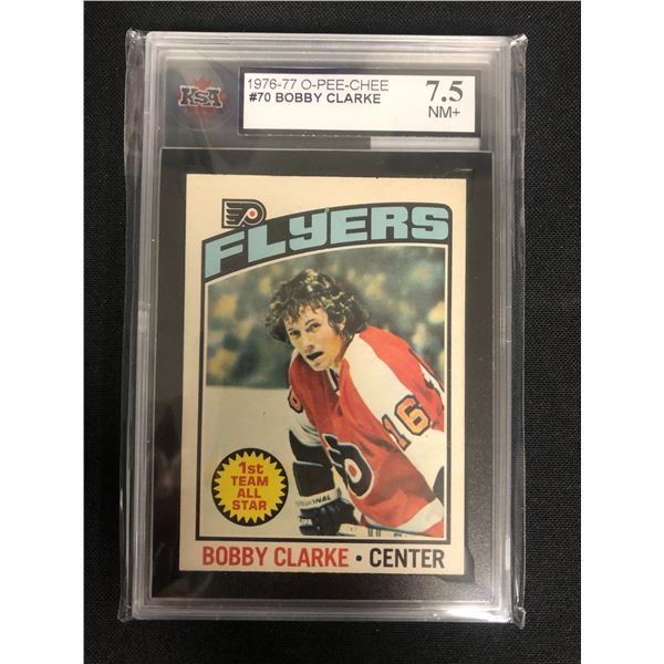 1976-77 O-PEE-CHEE #70 BOBBY CLARKE (7.5 NM+)