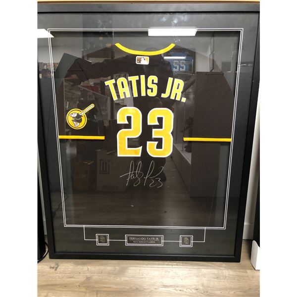 FERNANDO TATIS JR. SIGNED CUSTOM FRAMED JERSEY (BECKETT COA)