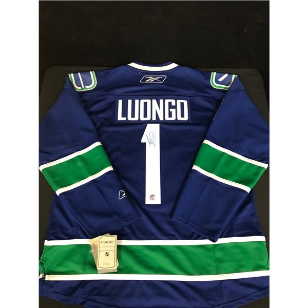 ROBERTO LUONGO SIGNED CANUCKS REEBOK HOCKEY JERSEY PRO AM COA