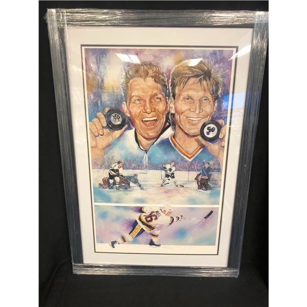 LTD. EDITION BOBBY AND BRETT HULL DUAL SIGNED PRINT 20 X 30 (1413/1609) DGL COA