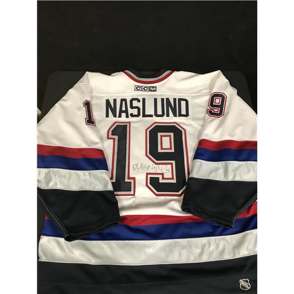 MARKUS NASLUND SIGNED GAME USED CANUCKS JERSEY DGL COA