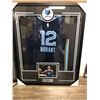 Image 1 : JA MORANT SIGNED CUSTOM FRAMED BASKETBALL JERSEY (PANINI AUTHENTIC COA)