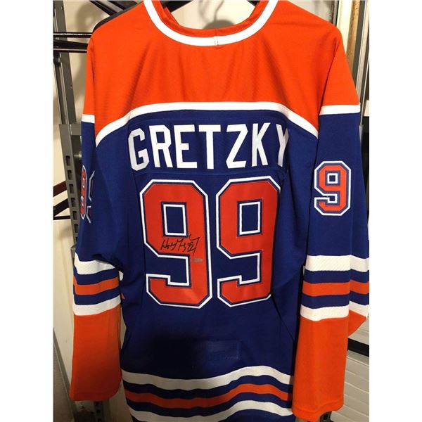 WAYNE GRETZKY SIGNED OILERS JERSEY UPPER DECK COA