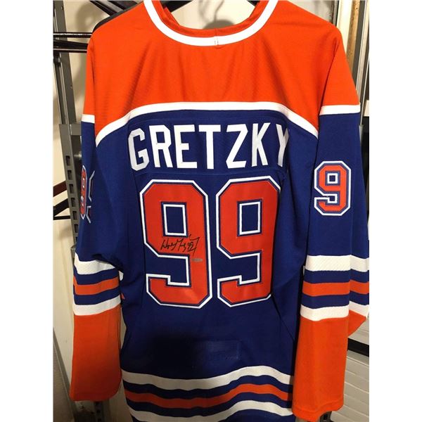 WAYNE GRETZKY SIGNED OILERS JERSEY UPPER DECK COA