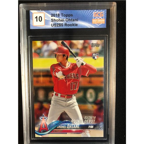 2018 TOPPS SHOHEI OHTANI ROOKIE CARD (GCG 10)