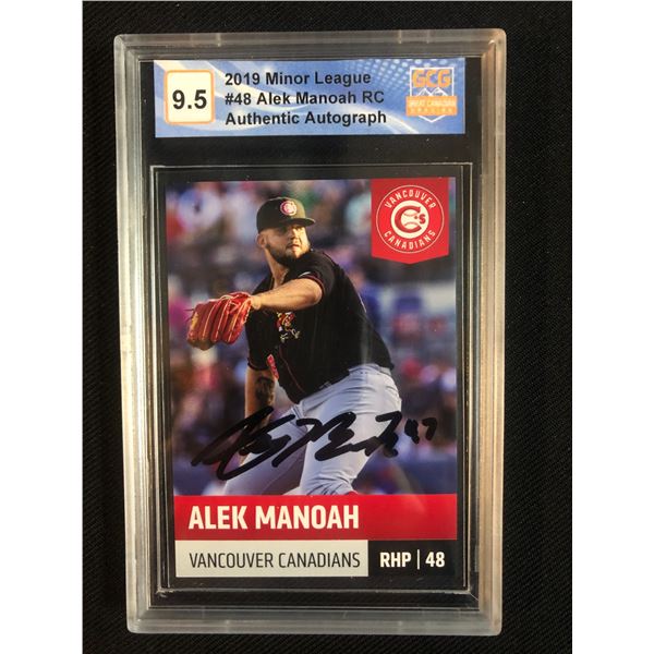 2019 MINOR LEAGUE ALEK MANOAH SIGNED ROOKIE CARD (GCG 9.5)