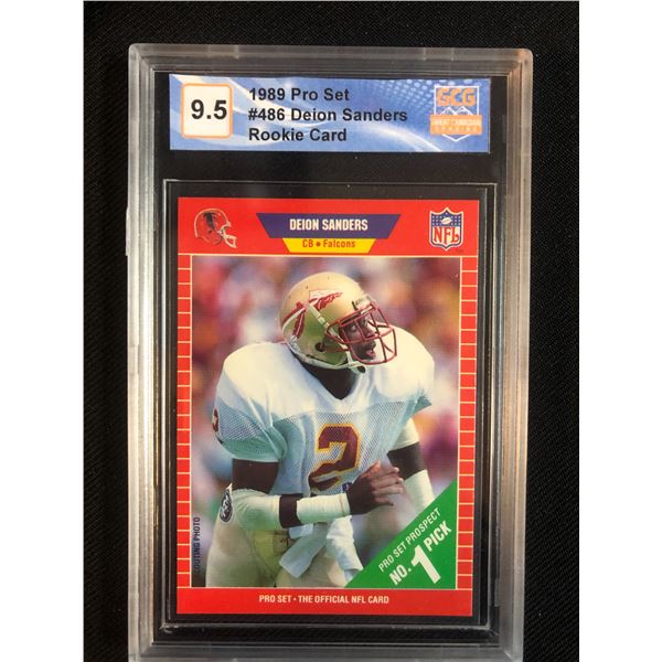 1989 PRO SET DEION SANDERS ROOKIE CARD (GCG 9.5)