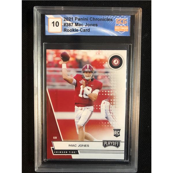 2021 PANINI CHRONICLES MAC JONES ROOKIE CARD (GCG 10)