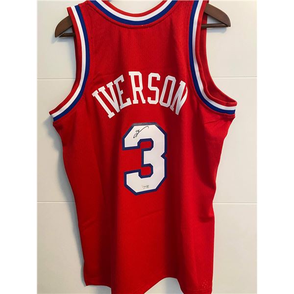 ALLEN IVERSON SIGNED SIXERS MITCHELL AND NESSJERSEY (FANATICS HOLO)