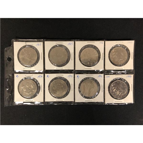 LOT OF 8 CANADIAN SILVER DOLLARS