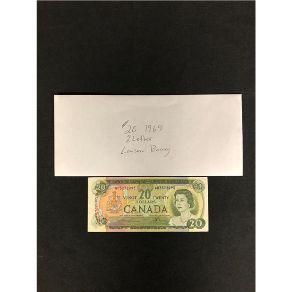 1969 CANADIAN $20.00  2 LETTER LAWSON BOUEY