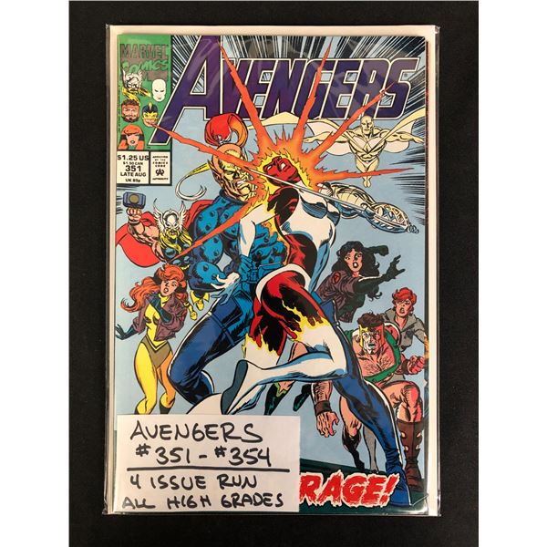 AVENGERS #351-354 (MARVEL COMICS) 4 Issue Run!