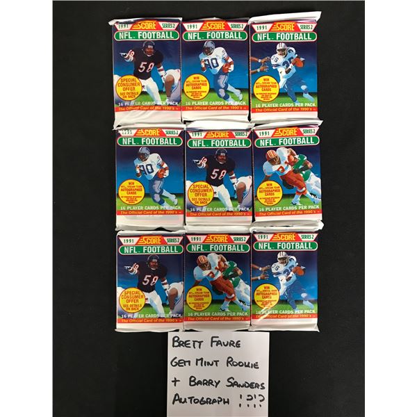 1991 SCORE SERIES 2 NFL FOOTBALL CARD PACKS LOT