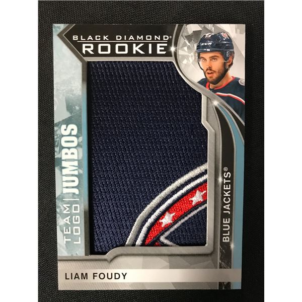 2020-21 UPPER DECK #RTL-LF LIAM FOUDY BLACK DIAMOND ROOKIE TEAM LOGO JUMBOS