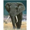 Image 1 : FRAMED WILDLIFE ART "BIG BULL ELEPHANT"