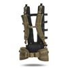 Image 2 : KIFARU Fulcrum Backpack - Coyote Brown - with 26" Duplex lite frame. Medium belt and guide lid.
