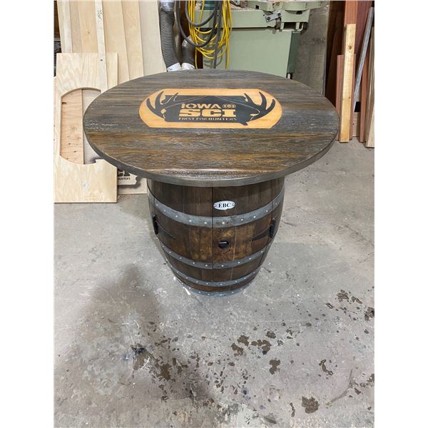 Iowa SCI Wine Barrel Table