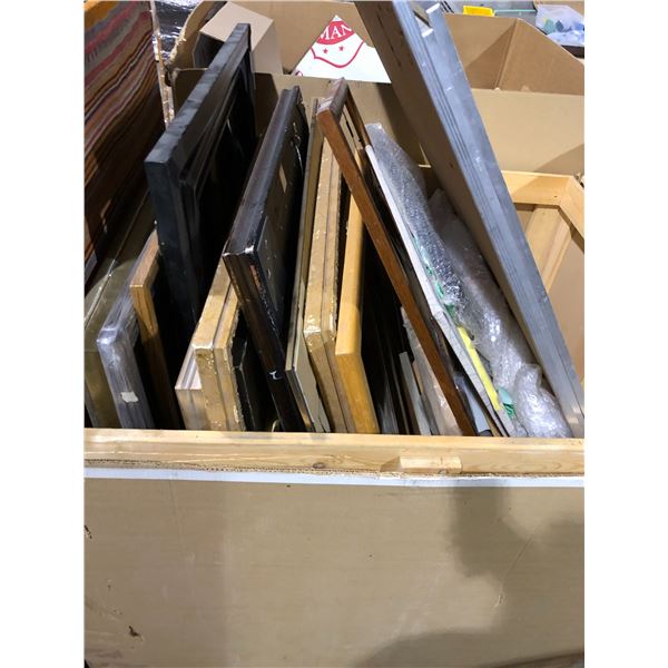 Pallet Lot of Frames Pictures and Message Boards - approx. 25 pictures misc sizes 48in x 36in. Inclu