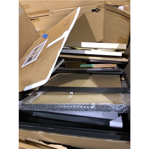 Pallet Lot of Frames Pictures - approx. 30 pictures misc sizes 36in x 36in. One guilded frame. From 