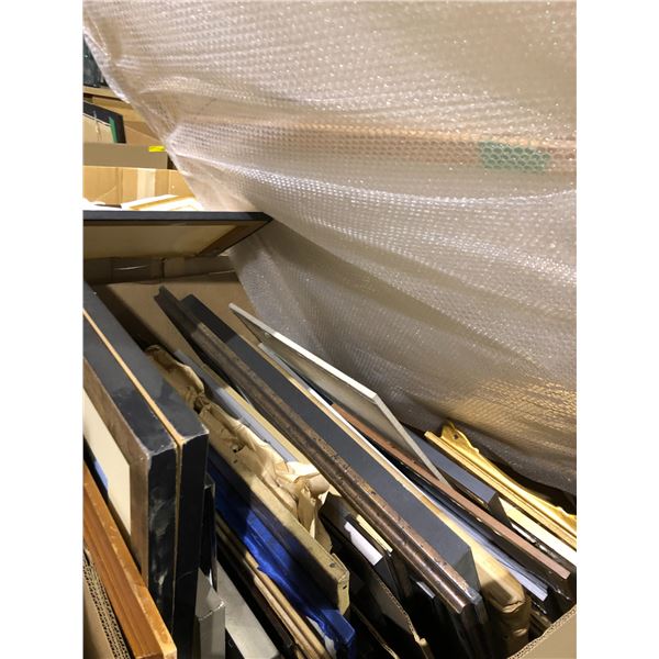 Pallet Lot of Frames Pictures - approx. 30 pictures misc sizes 44in x 60in. One guilded frame. From 
