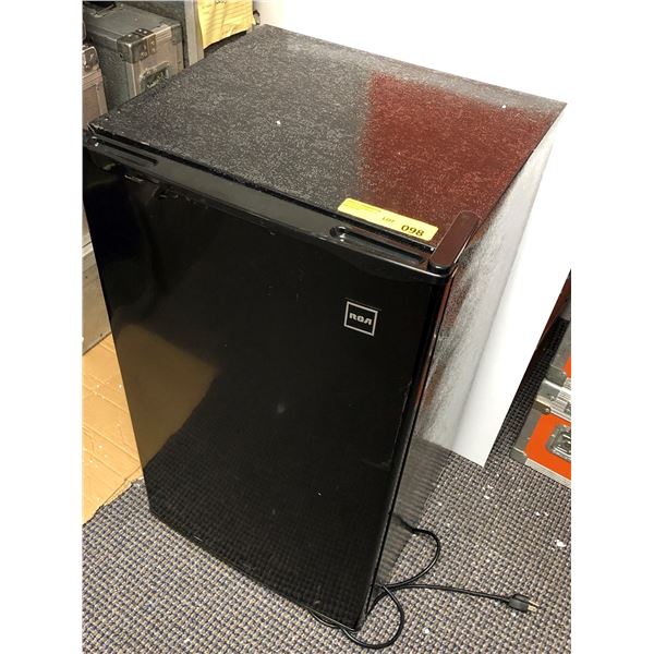 Black RCA Fridge - with two shelves and small freezer