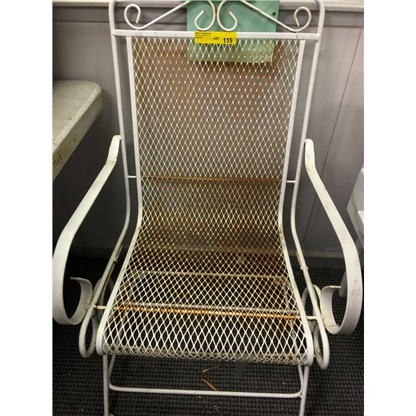 White Vintage Metal Patio Chair