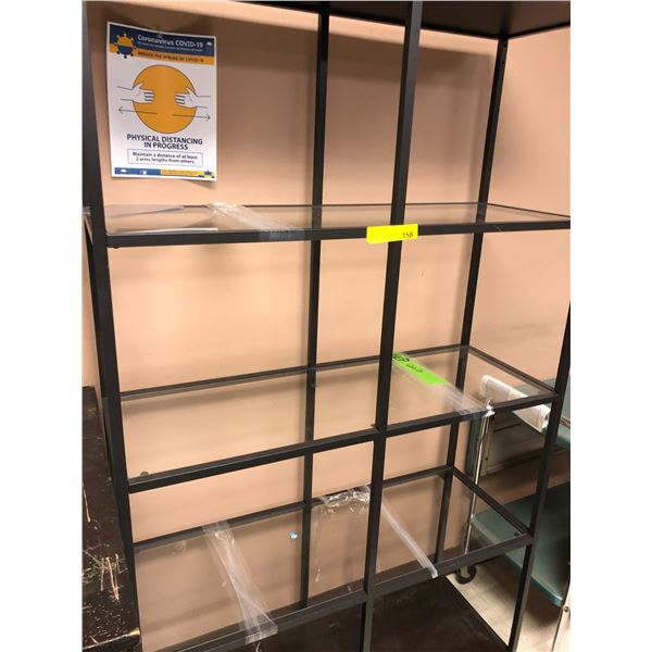 Glass and Metal Shelving Unit - 69 inches tall