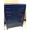 Image 1 : Dark Blue Dresser - Vintage with 4 drawers - 42in Tall