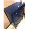 Image 2 : Dark Blue Dresser - Vintage with 4 drawers - 42in Tall