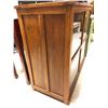 Image 2 : Wood and Glass Display Cabinet with sliding doors. 37In Tall