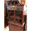 Image 1 : Wood China Cabinet - cherry stain.