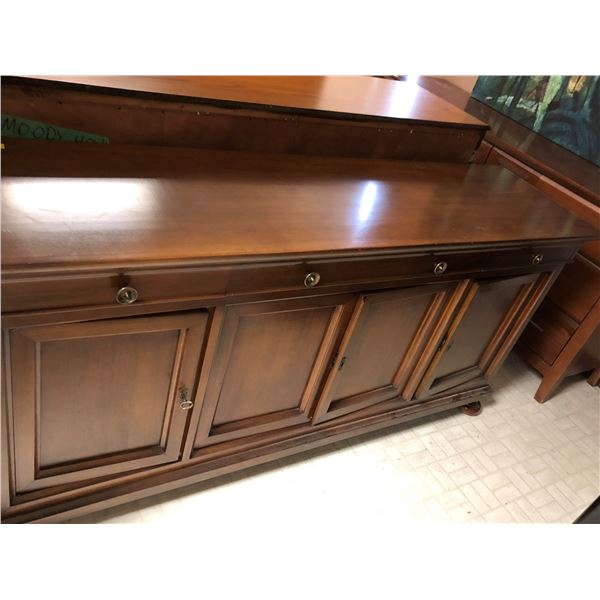 Large Wood Buffet with 3 drawers and cupboards below.