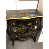 Image 1 : Black and Gold Lacquered - 3 drawer cabinet - hand painted Asian design.