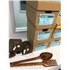 Image 1 : 5 Boxes and wood Shelving plus large ornament Spoon/Fork from Turner & Hooch - Emily'sBasement