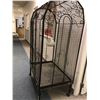 Image 1 : Large rolling black bird cage with hanging bird feeder - 64in tall