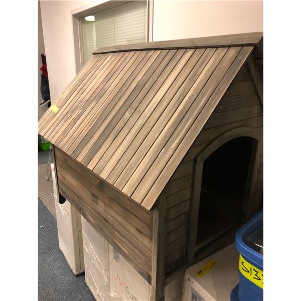 Dog House from the Show - with base - stained grey