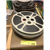 Image 1 : Assortment of Misc Vintage Movie Reels, Cases and one vintage carrying case.