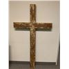 Image 1 : 6ft Tall Wood Cross - distress paint with brown and gold