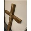 Image 2 : 6ft Tall Wood Cross - distress paint with brown and gold