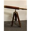 Image 1 : Vintage Brass, Leather & Wood Telescope on tripod