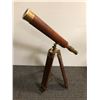 Image 2 : Vintage Brass, Leather & Wood Telescope on tripod