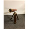 Image 3 : Vintage Brass, Leather & Wood Telescope on tripod