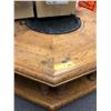 Image 1 : Large Hexigon Coffee Table with Metal Insert - approx. 47 in wide