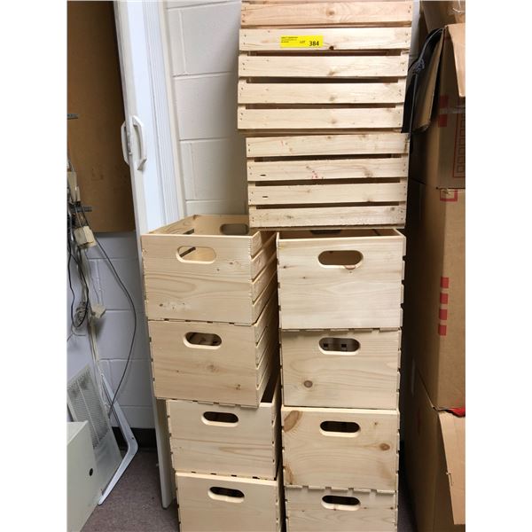 11 Wood Boxes for Storage - for Wine Bottles or canned goods