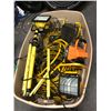 Image 1 : Bin full of Job Lights with Extension Cords and one tripod