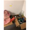 Image 1 : Large Lot of Misc Household itmes - waterbottles, boxes, adding machine, and bags